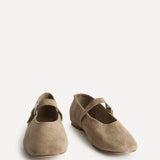 Nadira Taupe Mary Jane Style Flats