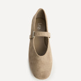 Nadira Taupe Mary Jane Style Flats