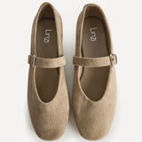 Nadira Taupe Mary Jane Style Flats