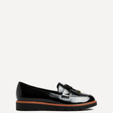 Nancy Black Patent Faux Leather Loafers