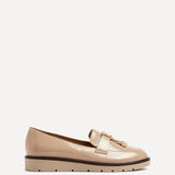 Nancy Mocha Patent Faux Leather Loafers
