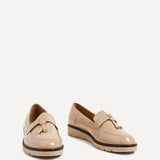 Nancy Mocha Patent Faux Leather Loafers