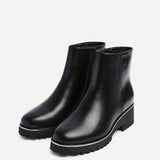 Navigate Black Croc Wedge Ankle Boots