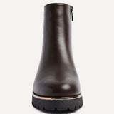 Navigate Brown Croc Wedge Ankle Boots