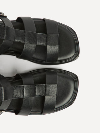 Naya Black Gladiator Style Sandals