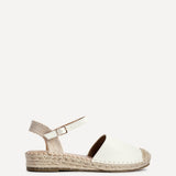 Neroli White Closed Toe Espadrille Sandals