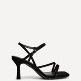 Nicole Black Faux Suede Strappy Heels