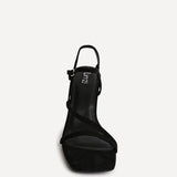 Nicole Black Faux Suede Strappy Heels