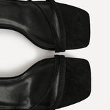 Nicole Black Faux Suede Strappy Heels