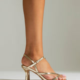 Nicole Gold Strappy Heels