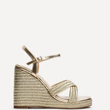 Nikki Gold Crossover Rope Wedges