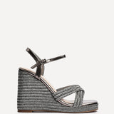 Nikki Pewter Crossover Rope Wedges