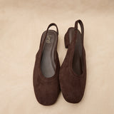 Glide Brown Faux Suede Mary Jane Heels