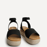 Nirvana Black Nubuck Flatform Sandals