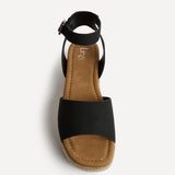 Nirvana Black Nubuck Flatform Sandals