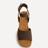 Nirvana Brown Nubuck Flatform Sandals