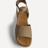 Nirvana Taupe Nubuck Flatform Sandals