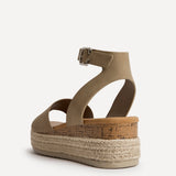 Nirvana Taupe Nubuck Flatform Sandals