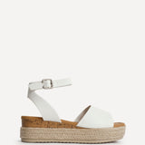 Nirvana White Nubuck Flatform Sandals