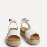 Nirvana White Nubuck Flatform Sandals