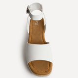 Nirvana White Nubuck Flatform Sandals