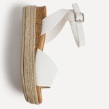 Nirvana White Nubuck Flatform Sandals