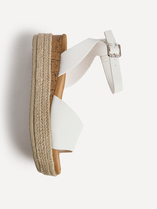 Nirvana White Nubuck Flatform Sandals