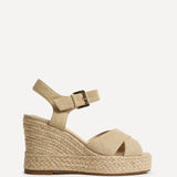 Noah Nude Crossover Wedge Sandals