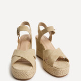 Noah Nude Crossover Wedge Sandals
