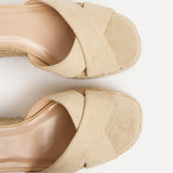 Noah Nude Crossover Wedge Sandals