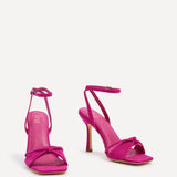 Nola Fuchsia Faux Suede Knotted Heels