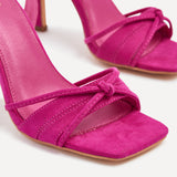 Nola Fuchsia Faux Suede Knotted Heels