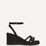 Noma Black Strappy Wedge Sandal