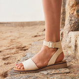 Nora Nude Faux Leather Flat Sandals