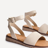 Nora Nude Faux Leather Flat Sandals