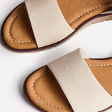 Nora Nude Faux Leather Flat Sandals