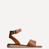 Nora Tan Faux Leather Flat Sandals