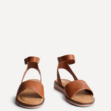 Nora Tan Faux Leather Flat Sandals
