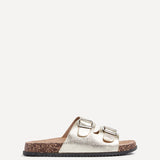 Northcote Gold Double Buckle Sandals