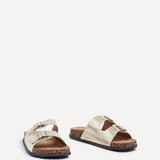 Northcote Gold Double Buckle Sandals