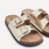 Northcote Gold Double Buckle Sandals