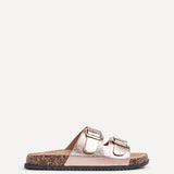 Northcote Rose Gold Double Buckle Sandals