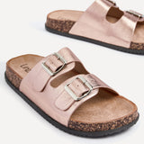 Northcote Rose Gold Double Buckle Sandals