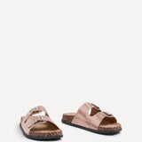 Northcote Rose Gold Double Buckle Sandals