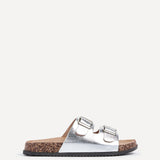 Northcote Silver Double Buckle Sandals