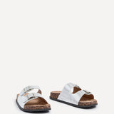 Northcote Silver Double Buckle Sandals