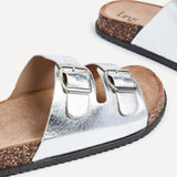 Northcote Silver Double Buckle Sandals