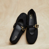 Nova Wide Fit Black Mary Jane Flats