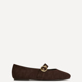 Nova Wide Fit Brown Mary Jane Flats