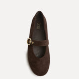 Nova Wide Fit Brown Mary Jane Flats